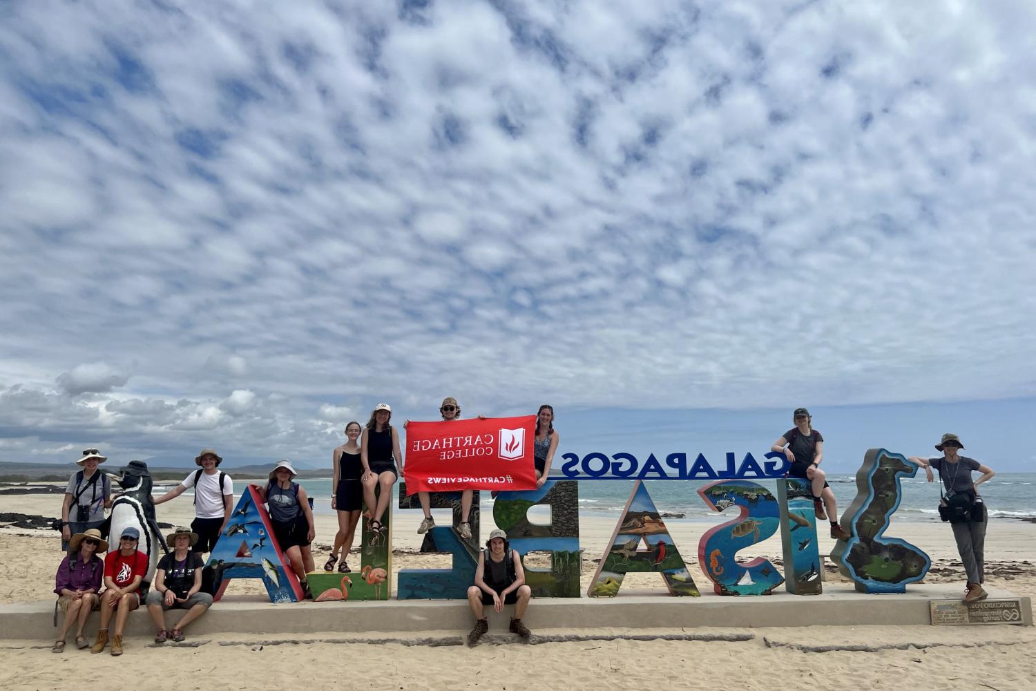 Students on the 2023 study tour to the Galápagos Islands.